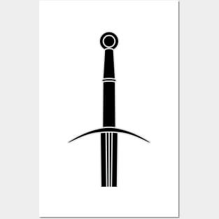 Hand and a Half Sword Garnish / Bastard Sword (Black) Posters and Art